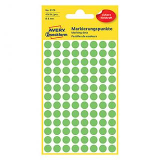 Avery Zweckform etikety 18mm, neon zelené, 104 etikiet, značkovací, balené po 4 ks, 3179, pre ručný popis