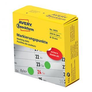 Avery Zweckform etikety 19mm, svetlo zelené, 250 etikiet, značkovací, 3855, pre ručný popis