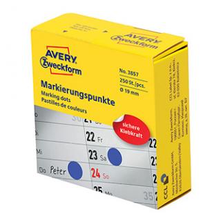 Avery Zweckform etikety 19mm, tmavo modré, 250 etikiet, značkovací, 3857, pre ručný popis
