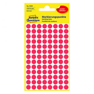 Avery Zweckform etikety 8mm, červené, 104 etikiet, značkovací, balené po 4 ks, 3589, pre ručný popis
