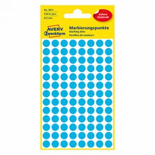Avery Zweckform etikety 8mm, modré, 104 etikiet, značkovací, balené po 4 ks, 3011, pre ručný popis