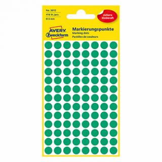 Avery Zweckform etikety 8mm, zelené, 104 etikiet, značkovací, balené po 4 ks, 3012, pre ručný popis