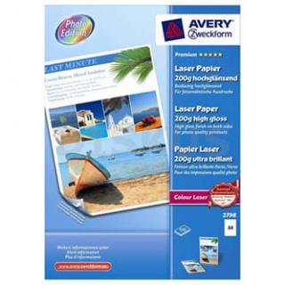 Avery Zweckform Premium Laser Paper, 2798, foto papier, vysoko lesklý, biely, A4, 200 g/m2, 100 ks, laserový
