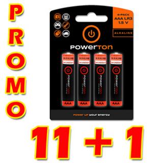 Batéria alkalická, AAA, 1.5V, Powerton, box, 12x4-pack, ROMO výhodné balenie