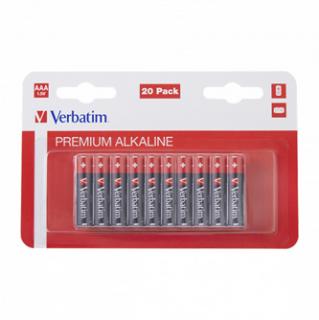 Batéria alkalická, AAA, 1.5V, Verbatim, blister, 20-pack, 49876