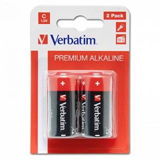 Batéria alkalická, malý monočlánok, C, 1.5V, Verbatim, blister, 2-pack, 49922, malý monočlánok