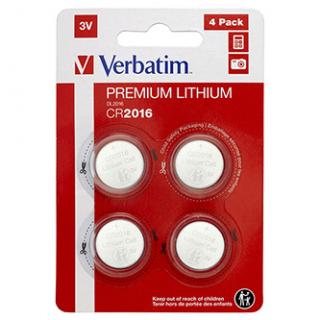 Batéria líthiová, CR2016, 3V, Verbatim, blister, 4-pack, 49531