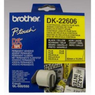 Brother filmová rolka 62mm x 15.24m, žltá, 1 ks, DK22606, pre tlačiarne štítkov