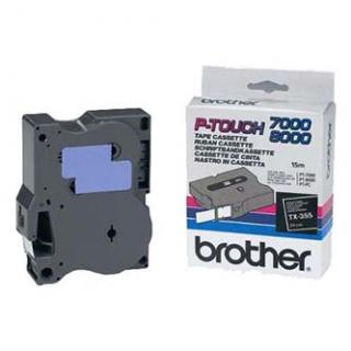 Brother originál páska do tlačiarne štítkov, Brother, TX-355, biely tlač/čierny podklad, laminovaná, 8m, 24mm
