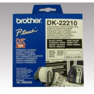 Brother papierová rolka 29mm x 30.48m, biela, 1 ks, DK22210, pre tlačiarne štítkov