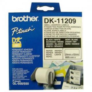 Brother papierové štítky 29mm x 62mm, biela, 800 ks, DK11209, pre tlačiarne rady QL