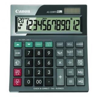 Canon Kalkulačka AS-220RTS, šedá, stolová, dvanásťmiestna