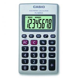 Casio Kalkulačka HL 820 VA, biela, vrecková, osemmiestna