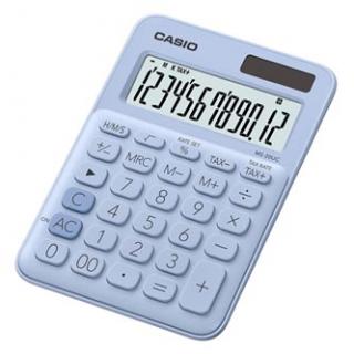 Casio Kalkulačka MS 20 UC LB, svetlo modrá, dvanásťmiestna, duálne napájanie