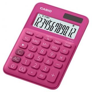 Casio Kalkulačka MS 20 UC RD, tmavo ružová, dvanásťmiestna, duálne napájanie