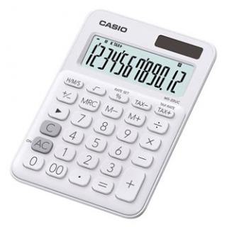 Casio Kalkulačka MS 20 UC WE, biela, dvanásťmiestna, duálne napájanie