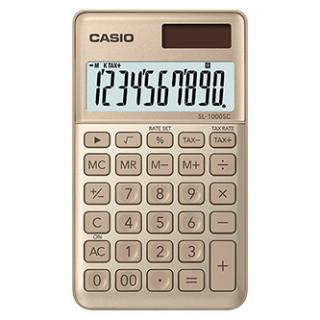 Casio Kalkulačka SL 1000 SC GD, zlatá, vrecková, desaťmiestna