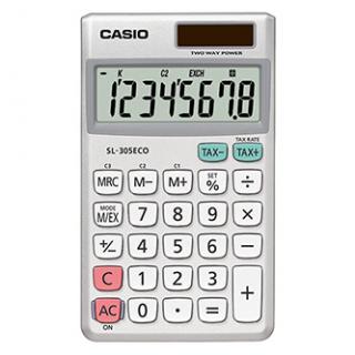 Casio Kalkulačka SL 305 ECO, strieborná, vrecková, osemmiestna