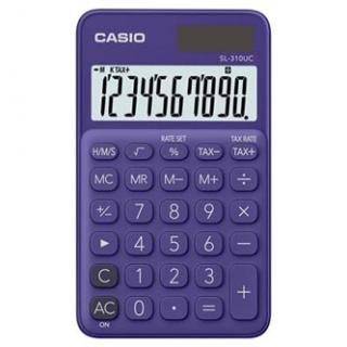 Casio Kalkulačka SL 310 UC PL, fialová, vrecková, desaťmiestna, duálne napájanie
