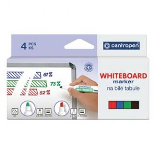 Centropen, sada whiteboard markier 8569, color, 4ks, 1-4,5mm, alkoholová báza