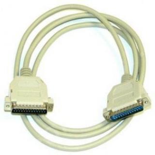 Dátový kábel paralelný, DB25 samec - DB25 samec, 2 m, LAPLINK, krížený, šedý, balené v sáčku