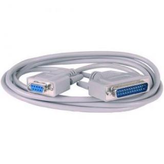 Dátový kábel sériový/paralelný, DB25 samec - DB9 samice, 2 m, k modemu, šedý, balené v sáčku
