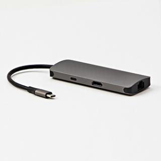 Dokovacia stanica All New, USB 3.1 Type-C, HDMI, RJ45, microSD, USB C (PD), 2x USB3.0, šedá