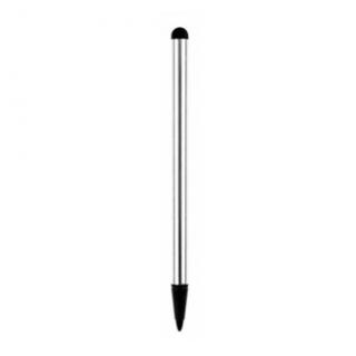 Dotykové pero 2v1, kapacitné, kov, strieborné, pre iPad a tablet