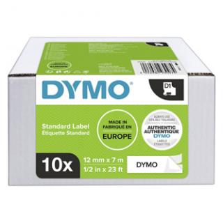 Dymo originál páska do tlačiarne štítkov, Dymo, 2093097, čierny tlač/biely podklad, 7m, 12mm, 10ks v balení, cena za balenie, D1