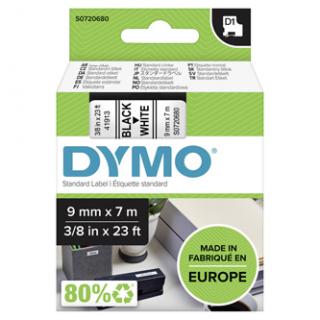 Dymo originál páska do tlačiarne štítkov, Dymo, 40913, S0720680, čierny tlač/biely podklad, 7m, 9mm, D1
