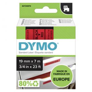 Dymo originál páska do tlačiarne štítkov, Dymo, 45807, S0720870, čierny tlač/červený podklad, 7m, 19mm, D1