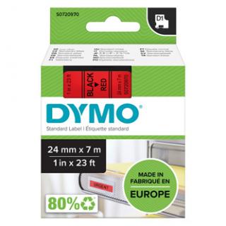 Dymo originál páska do tlačiarne štítkov, Dymo, 53717, S0720970, čierny tlač/červený podklad, 7m, 24mm, D1