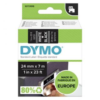 Dymo originál páska do tlačiarne štítkov, Dymo, 53721, S0721010, biely tlač/čierny podklad, 7m, 24mm, D1