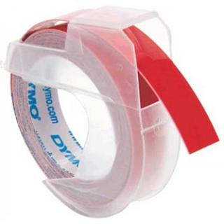 Dymo originál páska do tlačiarne štítkov, Dymo, S0898150, biely tlač/červený podklad, 3m, 9mm, balené po 10 ks, cena za 1 ks, 3D
