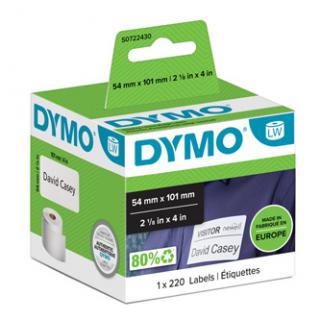 Dymo papierové štítky 101mm x 54mm, biele, pre prepravu, 220 ks, 99014, S0722430