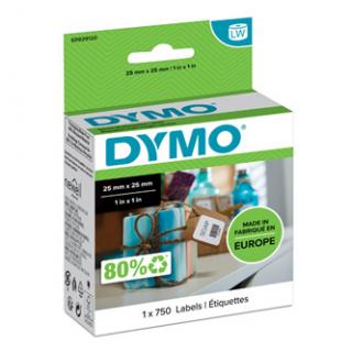 Dymo papierové štítky 25mm x 25mm, biele, multifunkčné, snímateľné, 750 ks, S0929120