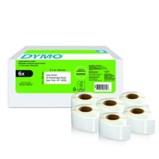 Dymo papierové štítky 54mm x 25mm, biele, pre spiatočnú adresu, 6 x 500 ks, 2177564