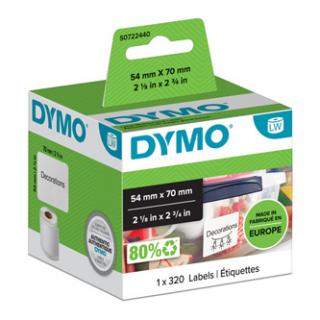 Dymo papierové štítky 70mm x 54mm, biele, na diskety, 320 ks, 99015, S0722440