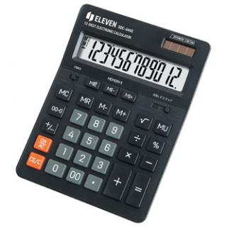 Eleven Kalkulačka SDC444S, čierna, stolová, dvanásťmiestna, duálne napájanie