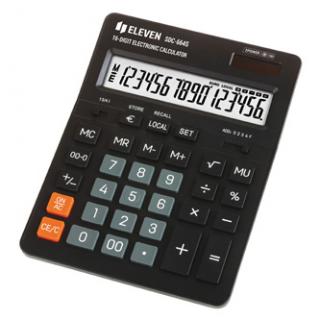 Eleven Kalkulačka SDC664S, čierna, stolová, šestnásťmiestna, duálne napájanie, LCD displej