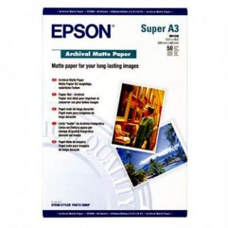 Epson Archival Matte Paper, biela, 50, ks C13S041340, pre atramentové tlačiarne, 330x480mm (A3+), A3+, 192 g/m2