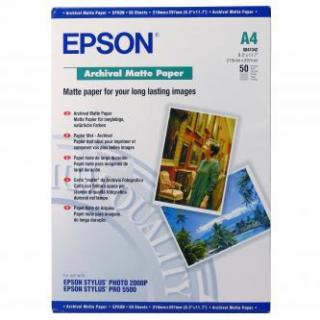 Epson Archival Matte Paper, biela, 50, ks C13S041342, pre atramentové tlačiarne, 210x297mm (A4), A4, 190 g/m2