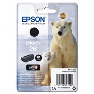 Epson originál ink C13T26014012, T260140, black, 6,2ml