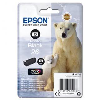 Epson originál ink C13T26114012, T261140, photo black, 4,7ml