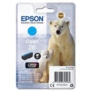 Epson originál ink C13T26124012, T261240, cyan, 4,5ml