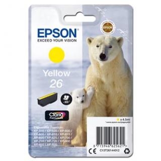 Epson originál ink C13T26144012, T261440, yellow, 4,5ml