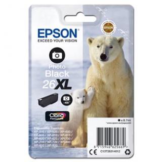 Epson originál ink C13T26314012, T263140, 26XL, photo black, 8,7ml