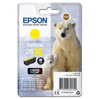 Epson originál ink C13T26344012, T263440, 26XL, yellow, 9,7ml