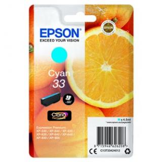 Epson originál ink C13T33424012, T33, cyan, 4,5ml