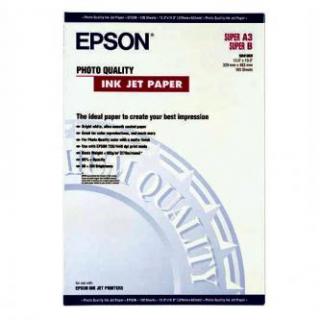 Epson Photo Quality InkJet Paper, C13S041069, foto papier, matný, biely, Stylus Pro XL, XL+,1500, Laser 15, A3+, 104 g/m2, 720dpi,